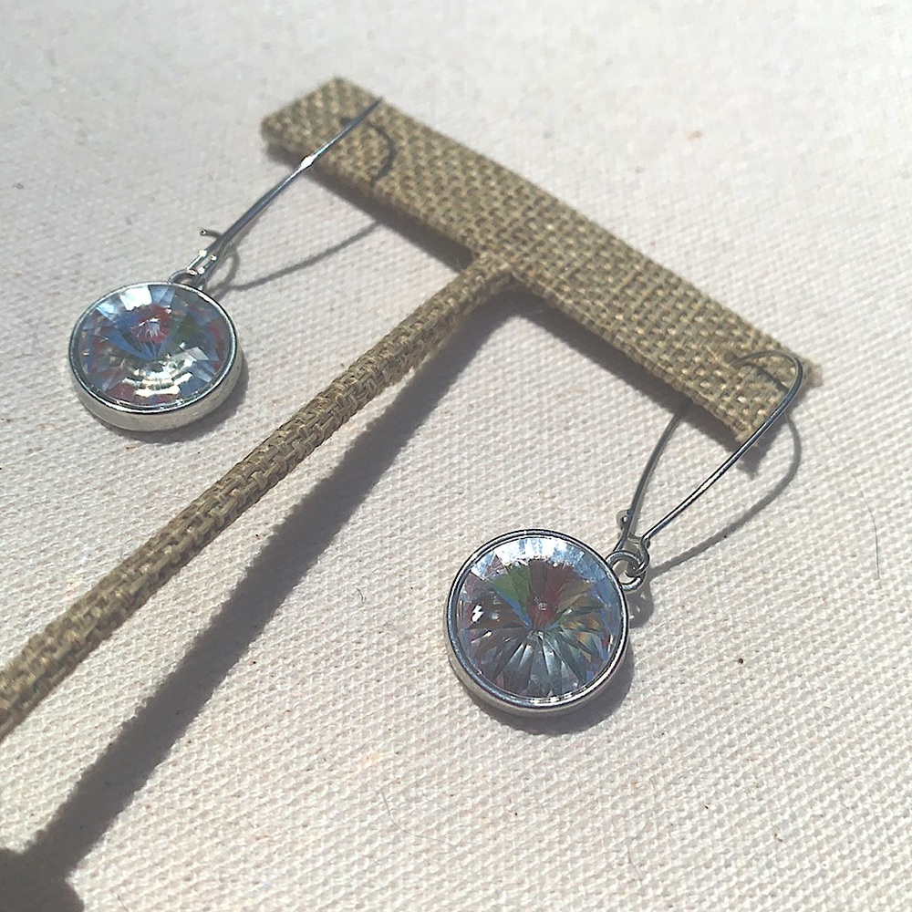 Crystal Drop Statement Silver 925 Dangle Earrings - image 6